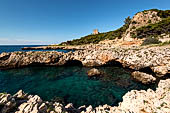 Insenatura della costa di Santa Caterina, (Nardò), località di villeggiatura dal XIX secolo. Puglia, Salento.